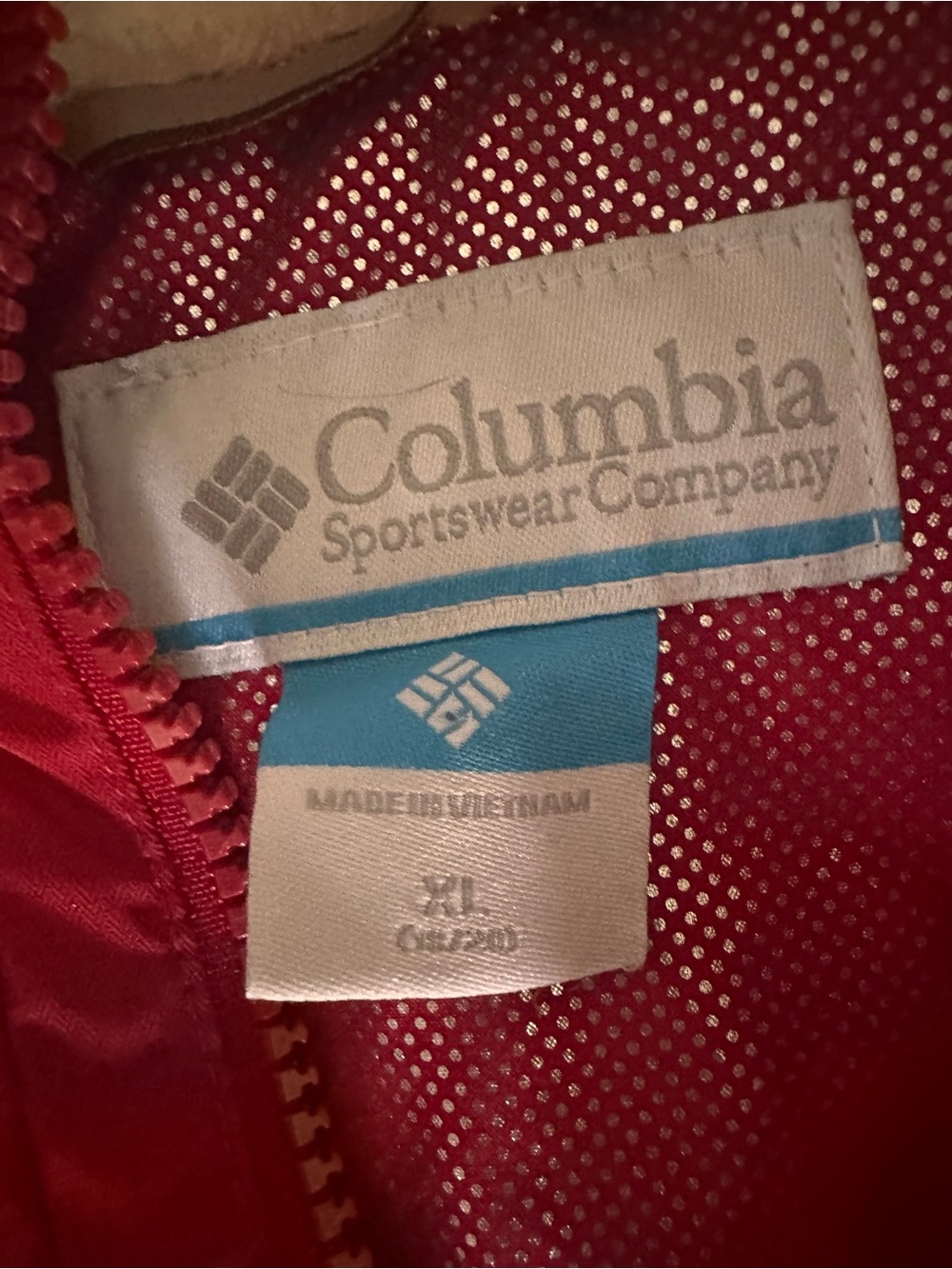 Columbia Red Jacket with Blue Accent